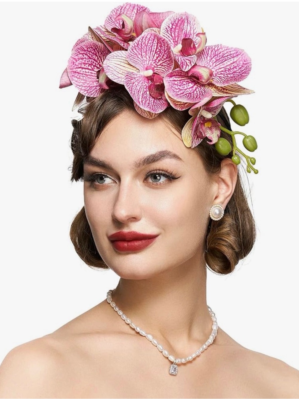 Pink Orchid Floral Headpiece - Elegant Women’s Hair Accessory